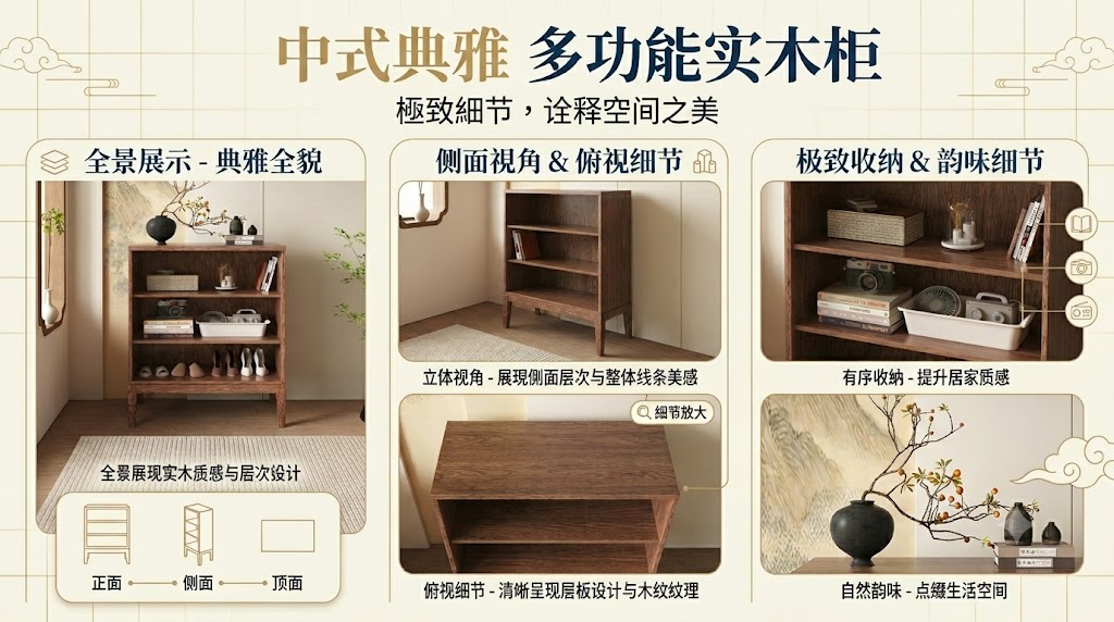 中式典雅多功能实木柜