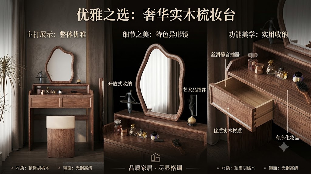 优雅之选：奢华实木梳妆台
